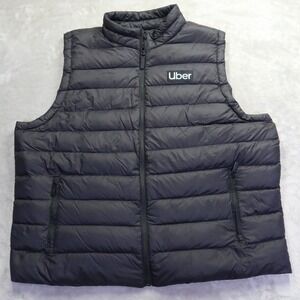 Uber Limited Edition Black Puffer Vest Men's 2XL Full Zip